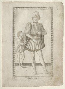 O Cavaleiro do Tarocchi, série E: Conditions of Man,  6, antes de 1467. de Master of the E Series Tarocchi
