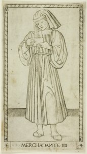 O Mercador, placa quatro de The Ranks and Conditions of Men de Master of the E Series Tarocchi