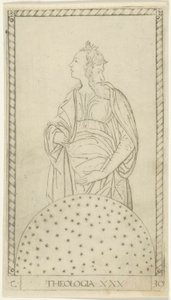 Teologia, placa 30 de Artes e Ciências de Master of the E Series Tarocchi