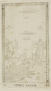 Vênus, placa 43 de Planetas e Esferas de Master of the E Series Tarocchi