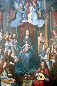 Museu de Évora. Mestre do retábulo de Évora. A glorificação da Virgem Santa. Óleo sobre painel. Escola flamenga 1500. Portugal. de Master of the Evora Altarpiece