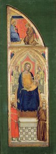 A Virgem e o Menino Entronizado (óleo sobre painel) de Master of the Fabriano Altarpiece (attr. to)