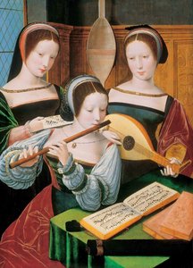 Holandês: Musicerend gezelschap Female Musicians / Três senhoras a tocar música