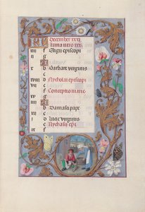 Horas da rainha Isabel, a católica, rainha da Espanha: Fol. 13 de dezembro, c. 1500. de Master of the First Prayerbook of Maximillian