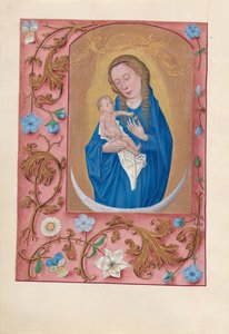 Horas da rainha Isabel, a católica, rainha da Espanha: Fol. 159v, Mulher Vestida ao Sol, c1500. de Master of the First Prayerbook of Maximillian