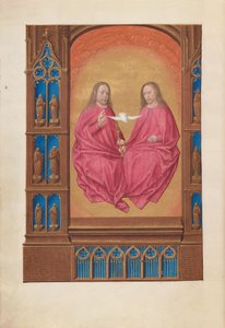 Horas da rainha Isabel, a Católica, rainha de Espanha:  Fol. 17v, A Trindade de Master of the First Prayerbook of Maximillian
