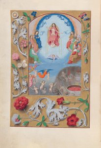 Horas da rainha Isabel, a católica, rainha da Espanha: Fol. 199v, último julgamento, c. 1500. de Master of the First Prayerbook of Maximillian