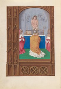 Horas da rainha Isabel, a Católica, rainha de Espanha:  Fol. 264v, Missa de São Gregório de Master of the First Prayerbook of Maximillian