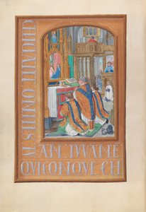 Horas da rainha Isabel, a católica, rainha da Espanha: Fol. 87v, Celebração da Missa, c. 1500. de Master of the First Prayerbook of Maximillian