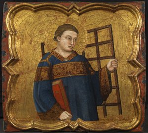 São Lourenço, c.1335 (tempera e folha de ouro no painel) de Master of the Fogg Pieta