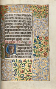 Livro de Horas de Uso de Rouen: fol. 110r, Missa pelos Mortos na Inicial, c. 1470 de Master of the Geneva Latini