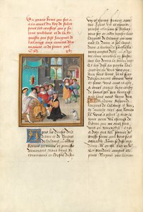 Jacques de Lalaing Ajoelhado diante dos Condes de Maine e Saint Pol de Master of the Getty Lalaing