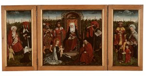 O Tríptico Poortakker, c.1500-10 (óleo sobre painel) de Master of the Holy Family of St. Anne