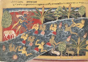 O Gopis Plead com Krishna para devolver a roupa..., ca. 1560-65. de Master of the Isarda