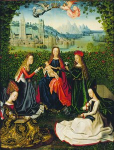 Virgem do Jardim das Rosas de Master of the Legend of Saint Lucy