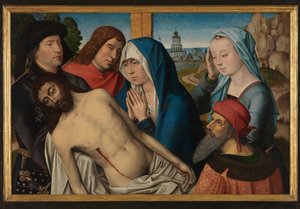Lamentação (óleo sobre painel) de Master of The Legend of St. Lucy
