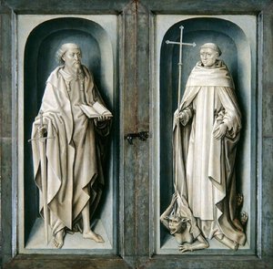 São Paulo e São Bento, painéis fechados do Tríptico da Anunciação, c.1483 (óleo sobre painel)