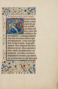 Inicial O: A Pietà com São João Evangelista de Master of the Llangattock Hours