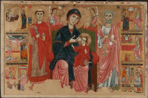 Virgem e o Menino Entronizados com os Santos Leonardo e Pedro e Cenas da Vida de São Pedro de Master of the Magdalen