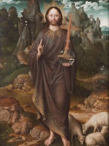 Holandês: Christus als Salvator Mundi Salvator Mundi numa paisagem