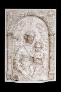 Madona com criança e anjos, c.1460 (mármore) de Master of the Marble Madonnas