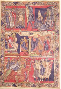 Cenas da vida de Samuel, Saul e David, da Bíblia de Winchester, 1160-80 de Master of the Morgan Leaf