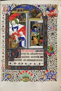 Adicionar 18192 f.52 Natividade, de um Livro de Horas, Paris, c.1435 de Master of the Munich Golden Legend