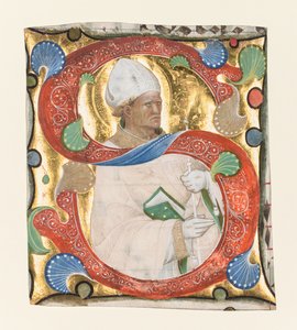 S inicial de um Gradual: Santo Agostinho, c. 1420.
