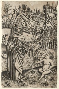 Santo Agostinho e a criança à beira-mar, c. 1465-1469. de Master of the Nuremberg Passion