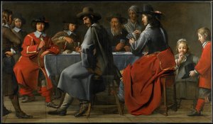 Coleta de Jogadores com o Jogador Hurdy-Gurdy, c.1660 de Master of the Processions
