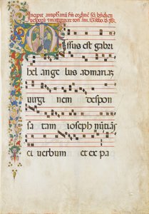 Folha de Manuscrito com São João Evangelista e São João Baptista..., segunda metade de 15 cêntimos.
