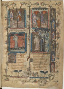 Miniatura de um manuscrito do Roman de la Rose por Guillaume de Lorris e Jean de Meun, 1353 de Master of the Rose novels