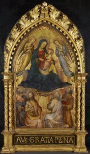 Virgem e Criança com Anjos e Quatro Santos, c. 1400-15 (tempera e folha de ouro em painel)