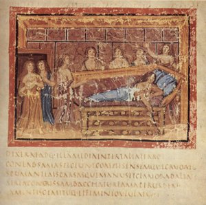 A morte de Dido, ca 400 de Master of the Vatican Vergil