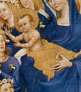 Virgem e Criança, c.1395-99 (têmpera de ovo em carvalho) (detalhe de 3028)