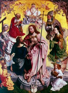 Duvidando de Tomé colocar a mão na ferida de Cristo, c1499 de Master of the altarpiece of St