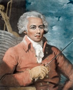 Joseph Boulogne (1748-99), Chevalier de Saint-George; filho de um agricultor francês de Guadalupe e de um escravo, Nanon, de origem africana - Retrato de Joseph Boulogne (1748-1799), Chevalier de Saint Georges (Saint-Georges), compositor de origem Guadalup de Mather (after) Brown