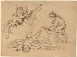 Alegoria: Quatro Putti de Mather Brown
