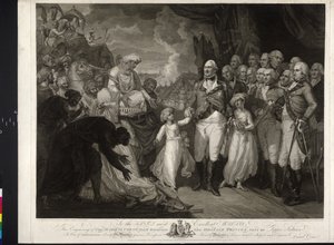 Maquris Cornwallis com os dois príncipes indianos de Mather Brown