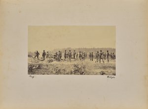 Bateria do Capitão Coopers [sic] - 1 B. da Pensilvânia [sic] à frente de P. de Mathew B. Brady