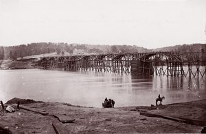 Ponte sobre o rio Tennessee em Chattanooga, ca. 1864. de Mathew Brady