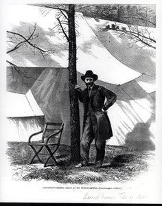 Tenente-general Ulysses S. Grant, em sua sede, ilustração de &39;Harper&39;s Weekly&39;, 16 de julho de 1864 de Mathew B. Brady