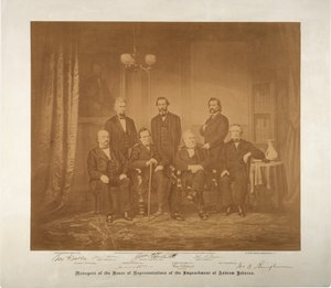 Gerentes da Câmara dos Representantes do impeachment, 1868 (foto sépia)
