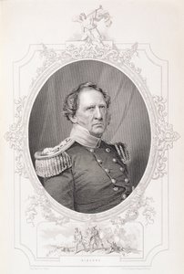 Winfield Scott (1786-1866) de "A História dos Estados Unidos", vol. II, de Charles Mackay, gravado por Charles Holl, de um daguerreótipo de Mathew B. Brady