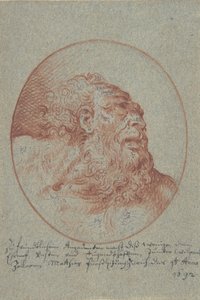 Cabeça de um homem barbudo com bom aspecto, 1692. de Mathias Fussli