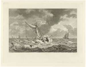 Praias do cais do capitão Klaas Ringels perto de Texel, 1778 de Mathias de Sallieth