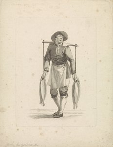Peixaria carrega peixe em um jugo de Mathias de Sallieth