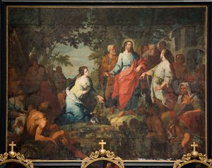 Igreja Paroquial (Igreja Paroquial de São Martinho). quadro. "Jesus e a Mulher Samaritana". Matthew De Visch. de Mathias de Visch
