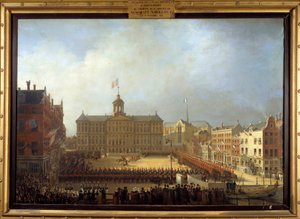Chegada de Napoleão I (1769-1821) à Place Royale em Amesterdão 15/10/1811 Pintura de Mathieu Ignace Van Bree (1773-1839) 1811 Boissy Saint Leger. Chateau De Grosbois