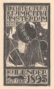 Calendário de capa 1895 de Mathieu Lauweriks